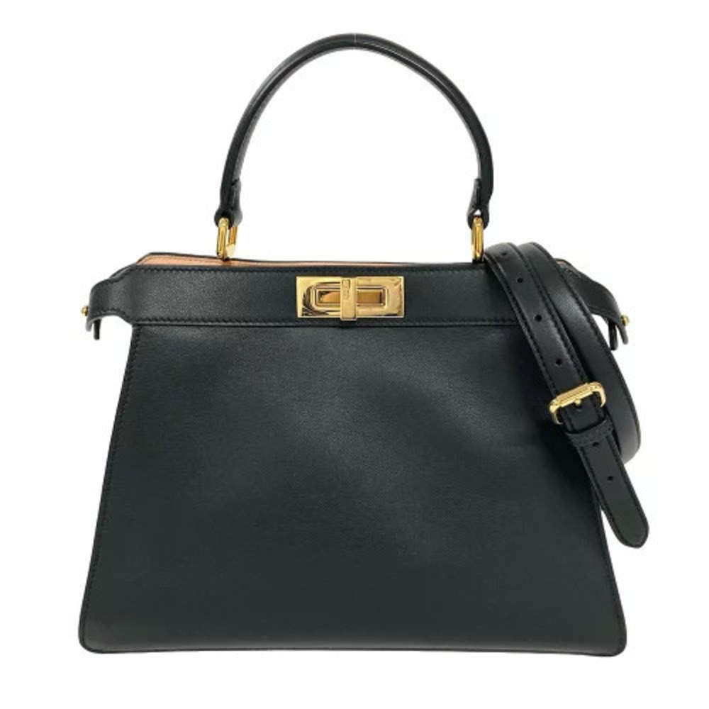Fendi Peekaboo Isee U Handbag Calfskin Black